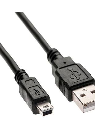 Кабель usb mini usb 1 метр черный для подключения устройств