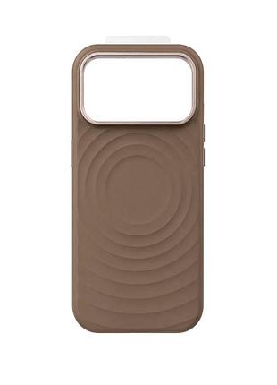 Чохол силіконовий wave case з magsafe для iphone 17 pro захисний коричневий із м'яким внутрішнім оздобленням brown.