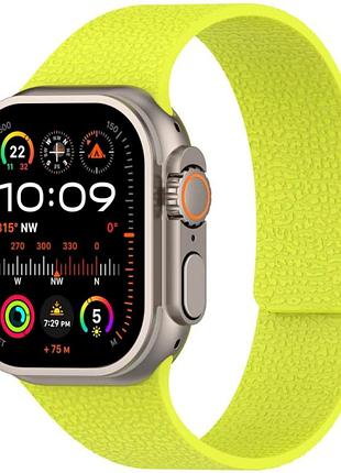 Ремінець magic silicon для apple watch series 3 42 mm 4 44 mm 7 45 mm 8 49 mm флуоресцентний зелений