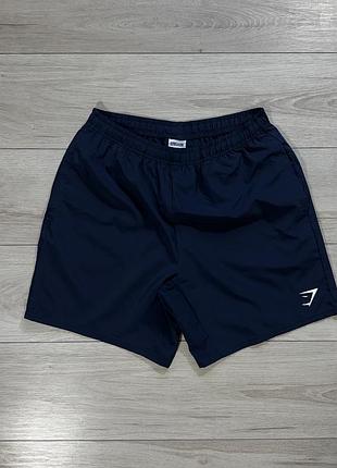 Новые темно синие спортини шорты джимшарк gymshark arrival shorts, l, оригинал