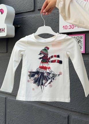 Gymboree дитячий білий лонгслів з принтом.