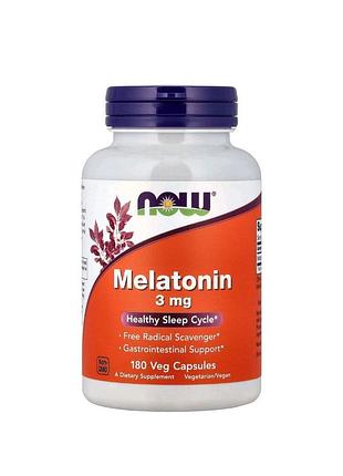 Мелатонін now foods melatonin 3 мг 180 капсул для покращення сну