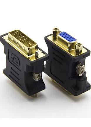 Адаптер dvi 24 5 к vga черный для подключения компьютера и монитора