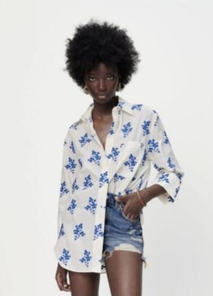 Жіноча сорочка з вишивкою zara