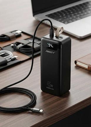 Power bank 50000 mah 45 w для заряджання пристроїв ansty ap-083 чорний