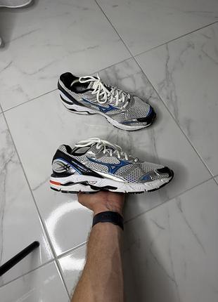 Кросівки mizuno wave rider 10 silver blue y2k 41 розмір (26.5 см)