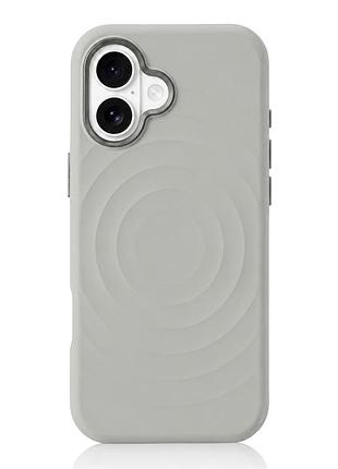 Чехол силиконовый wave case с magsafe для iphone 17 защита камеры серый