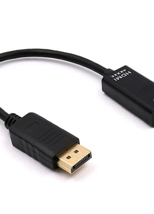 Перехідник 4k dp на hdmi чорний для під'єднання пристроїв