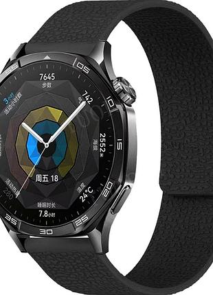 Ремінець pebbled magnetic strap універсальний силіконовий для смарт годинників чорний