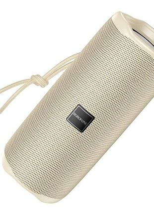 Портативная bluetooth колонка 10 вт два динамика 52 мм бежевый abs borofone br100 joy