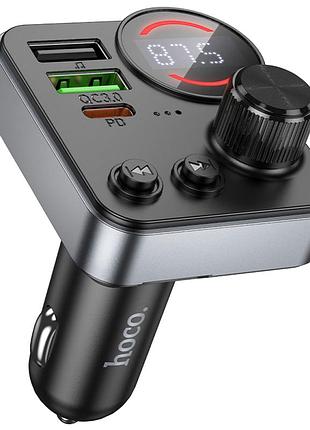 Fm трансмиттер mp3 3.0a pd30w usb-c usb-a 48w bluetooth 5.4 для автомобиля hoco e86