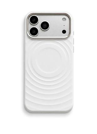 Силиконовый чехол wave case с magsafe для iphone 17 pro защита камеры белый