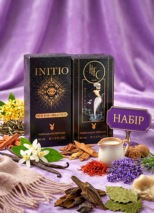 Набір парфумів oud for greatness і devil's intrigue 2 по 40 мл парфумована вода жіночий чоловічий унісекс парфум духи східні вишукані стійкі шлейфові