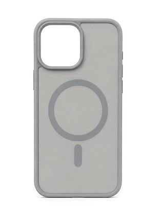 Чохол силіконовий smoky case з magsafe для iphone 16 pro max сірий із захистом камери