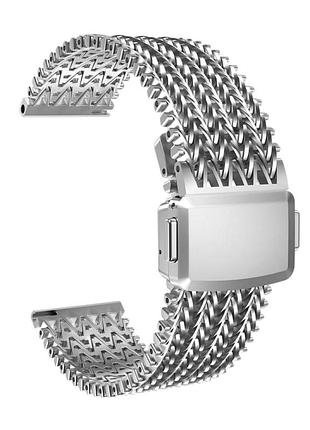 Ремешок w metal для apple watch series 3 42 mm 4 44 mm 7 45 mm 8 49 mm серебряный с металлическим блеском silver