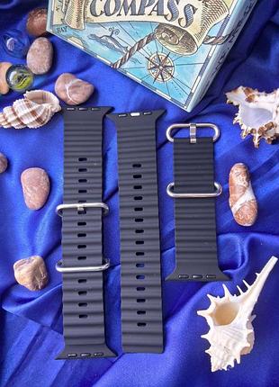 Ремешок, браслет ocean band design 42/44/45/49 мм для apple watch черный
