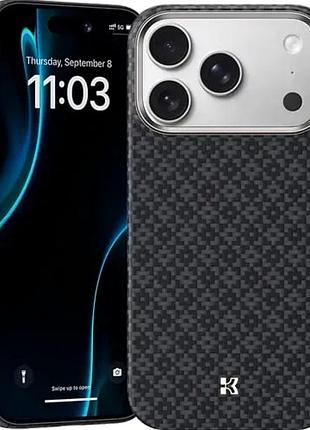 Противоударный чехол benks armorair armorgrid для iphone 17 pro max карбон и силикон защита камеры black