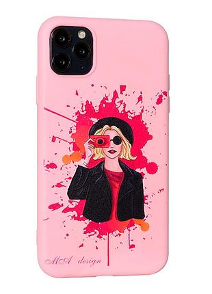 Чохол силіконовий imagen case для iphone 11 pro max захист камери pink sand