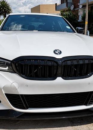 Накладка на передній бампер lip ac-style (для m-sport 2018-2022, abs) для bmw 3 серія g20/g21 2018- рр