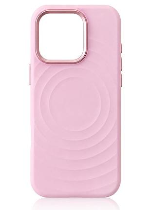 Чохол силіконовий wave case з magsafe для apple iphone 14 pro 6.1 захист камери рожевий