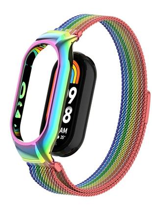 Металлический ремешок milanese loop для xiaomi mi band 8 9 цветной с легким дизайном colorfull