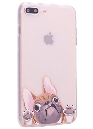 Чохол tpu-накладка beagle для iphone 7 plus 8 plus із захистом камери та дизайном dog 2 чорний