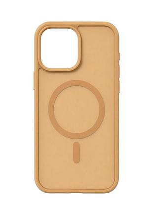 Чехол силиконовый smoky case с magsafe для iphone 13 14 защита камеры коричневый