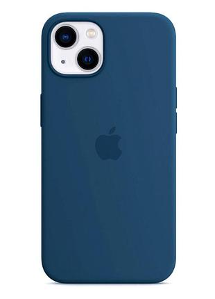 Силиконовый чехол original silicone case для apple iphone 15 plus защитный midnight blue