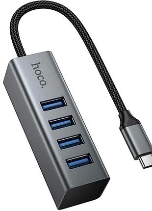 Usb-хаб usb c на 4 usb-порти hoco hb1c для під'єднання пристроїв