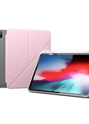 Чехол-книжка wiwu classic iii силиконовый для apple ipad 10.2 10.5 защита с микрофиброй внутри розовый