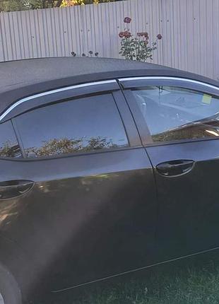 Вітровики з хромованим молдингом niken luxury (4 шт) для toyota corolla 2013-2019 рр