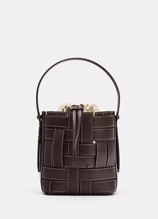 Сумка сумочка коричнева кросбоді плетена zara зара