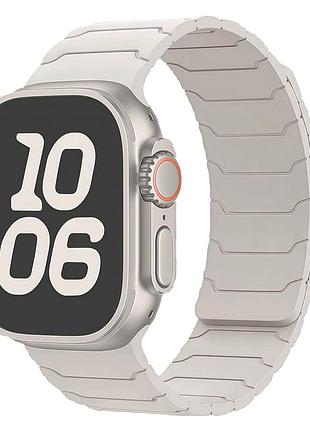 Ремінець armor magnetic band силіконовий для apple watch series 7 41 mm series 3 38 mm series 4 40 mm starlight