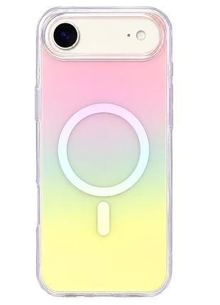 Чехол накладка rainbow case с magsafe для iphone 17 air полиуретановый защитный с ярким дизайном rainbow