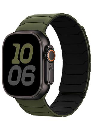 Ремінець hoco wa39 для apple watch 38 mm 40 mm 41 mm armygreen та black з міцного матеріалу для спорту