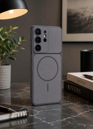 Чехол силиконовый full camera armor case с magsafe для samsung s26 ultra защита камеры черный
