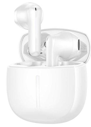Bluetooth гарнитура tws hoco eq33 300 мач зарядный футляр 40 мач наушники 7 часов использования белая