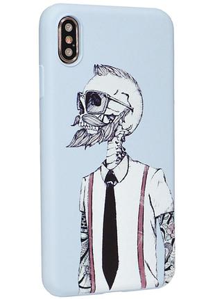 Силиконовый чехол viva print case для xiaomi redmi 7 с защитой камеры дизайн 10 скелет black