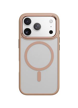 Чехол rock guard metal lens frame tpu с magsafe для iphone 17 pro max защита камеры золотой