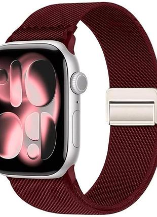 Ремінець striped magnetic buckle strap для apple watch series 3 38 mm 4 40 mm 7 41 mm червоний