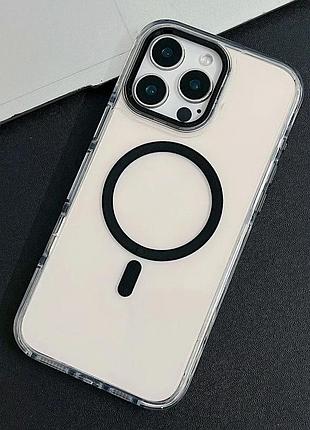 Чехол накладка magsafe для apple iphone 13 pro полиуретановый с защитой камеры черный