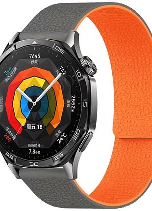 Ремінець pebbled magnetic strap універсальний силіконовий для смарт годинників gray&orange