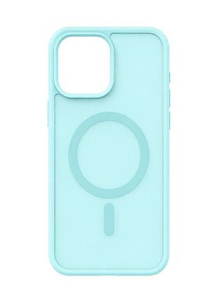 Чохол силіконовий smoky case з magsafe для apple iphone 15 захист камери pale cyan