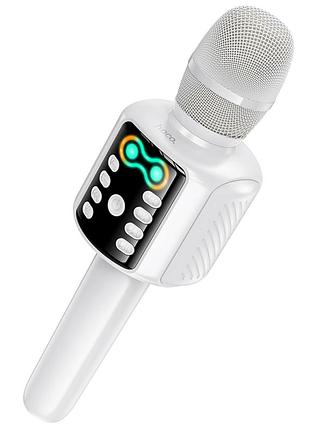 Караоке микрофон hoco l24 5 вт 1200 мач bluetooth usb белый