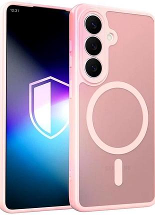 Чохол силіконовий oc matte case з magsafe для samsung s26 plus захист камери pink