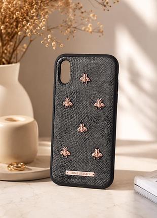 Чехол накладка luna aristo gentry case pu кожа для iphone xr защита камеры черный