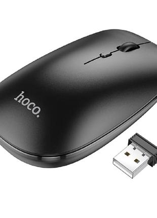 Беспроводная мышь hoco gm15 черная 2.4g bluetooth 3.0 5.0 dpi 800 1200 1600 размер 109х63х31мм вес 60г