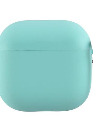 Чехол для airpods 3 силиконовый с микрофиброй защита от ударов бирюзовый