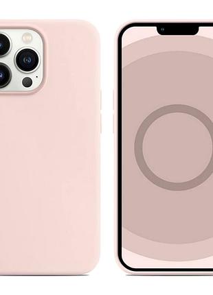 Чохол силіконовий з magsafe для apple iphone 13 pro захист камери chalk pink