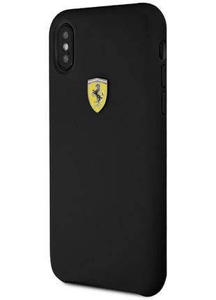 Чехол ferrari glass cases на накладка для iphone x xs полиуретан защита камеры черный